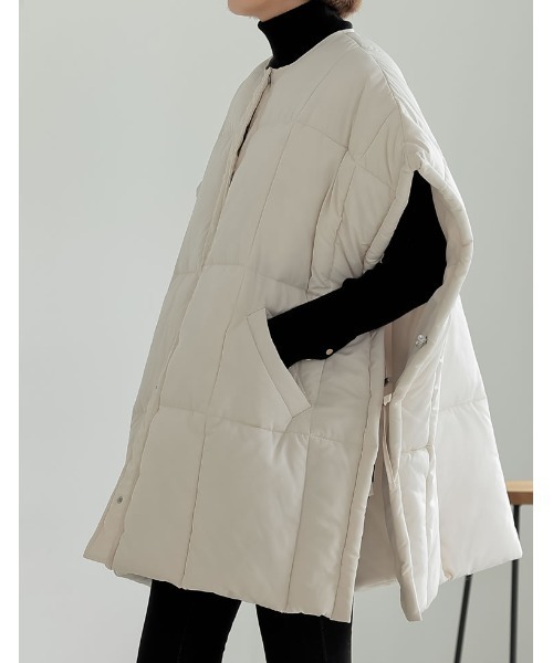 Re:EDIT（リエディ） ポンチョ オーバーサイズファイバーダウン