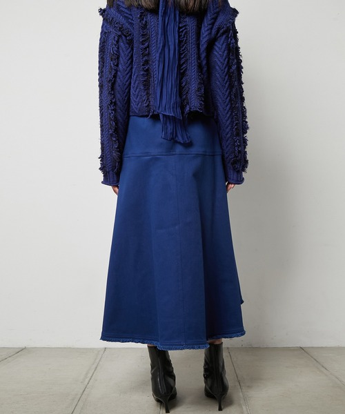 ♡ブルーガール♡シルクトップス40 LE CIEL BLEU（ルシェルブルー） スカート イレギュラーヘムフレア