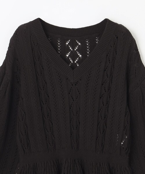 GRACE CONTINENTAL ニット セーター レース編ルーズニットトップ
