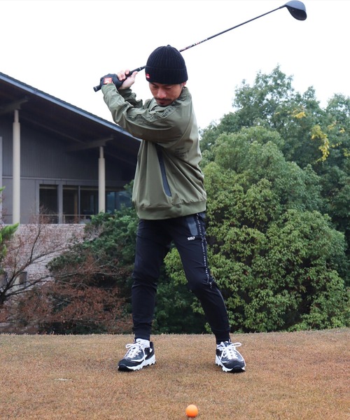 チノパン (RM)「LUXE/R GOLF」メッシュ ＆ ロゴ ライン イージー