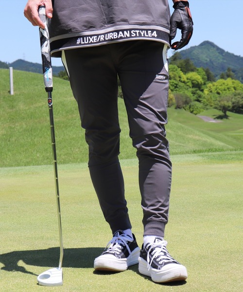チノパン (RM)「LUXE/R GOLF」メッシュ ＆ ロゴ ライン イージー