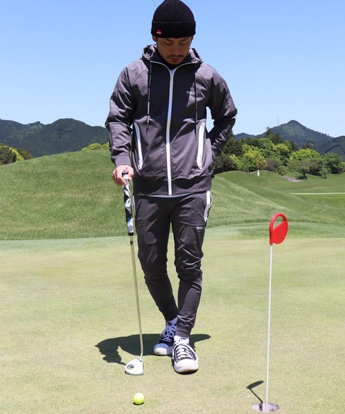 チノパン (RM)「LUXE/R GOLF」メッシュ ＆ ロゴ ライン イージー