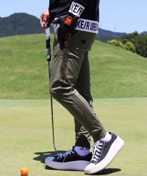 チノパン (RM)「LUXE/R GOLF」メッシュ ＆ ロゴ ライン イージー