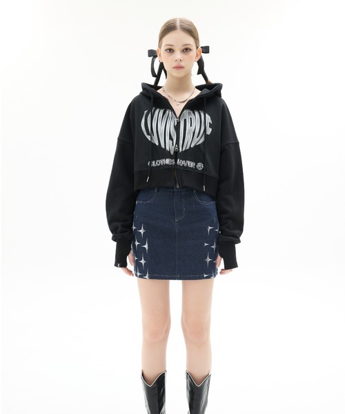 パーカー VL 2-WAY CROP HOOD ZIP UP レディース LUVISTRUE パーカー VL 2-WAY CROP HOOD ZIP UP レディース