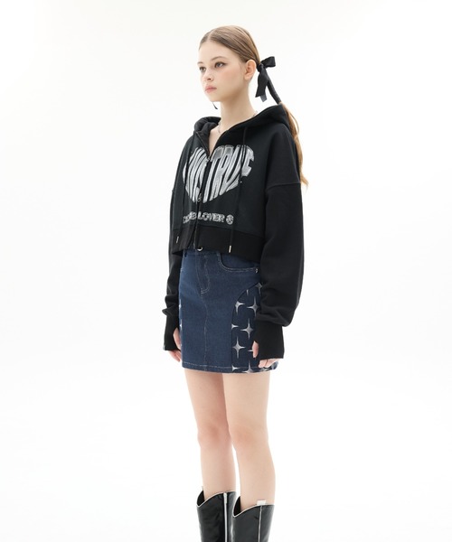 LUVISTRUE パーカー VL 2-WAY CROP HOOD ZIP UP レディース : ZOZOTOWN