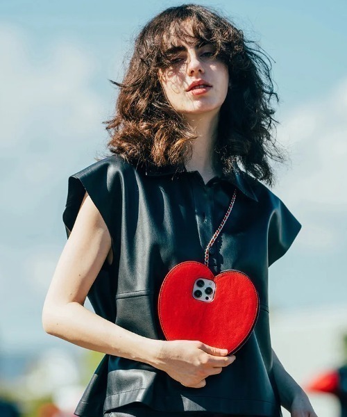 モバイルケース ajew/エジュー/dress HEART case shoulder 15 