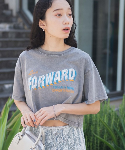日本未入荷 CHUU★ヴィンテージウォッシュロゴTシャツ AZUL BY MOUSSY | ロゴスウィッチングビッグTシャツ (Tシャツ