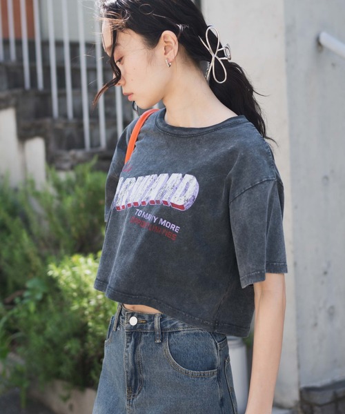 WEGO tシャツ WEGO/ヴィンテージウォッシュショートT レディース