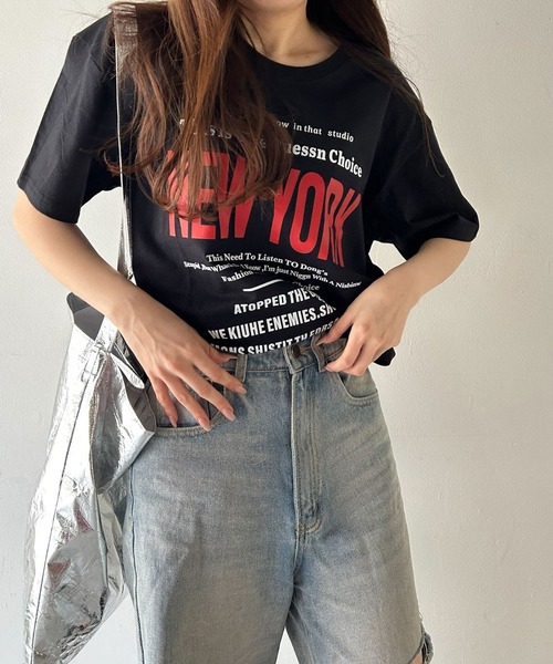 VitaFelice tシャツ 英字ロゴビッグTシャツ レディース