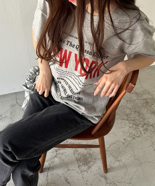 tシャツ ネックリボンタイTシャツ レディース VitaFelice tシャツ 英字ロゴビッグTシャツ レディース