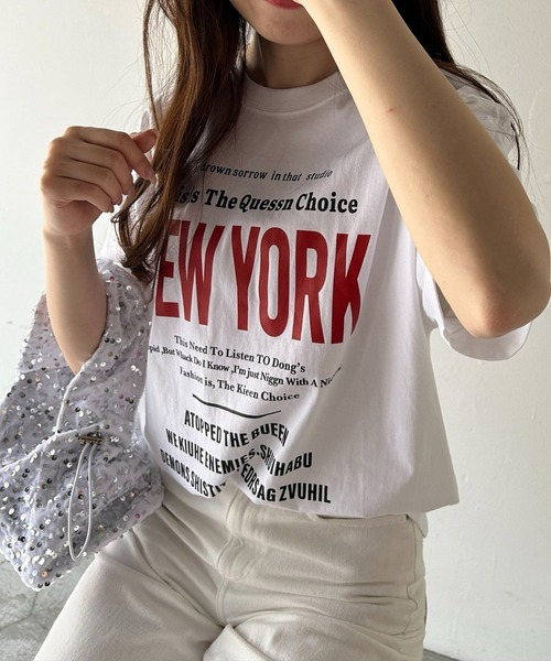 FRASE FRANCESCA SEVERI 売れ筋商品|||フラーゼ フランチェスカ セヴェリ Tシャツ トップス レディース Tops White ＋81BRANCA（ハチイチブランカ）の「【SHIPS別注】81BRANCA:5分
