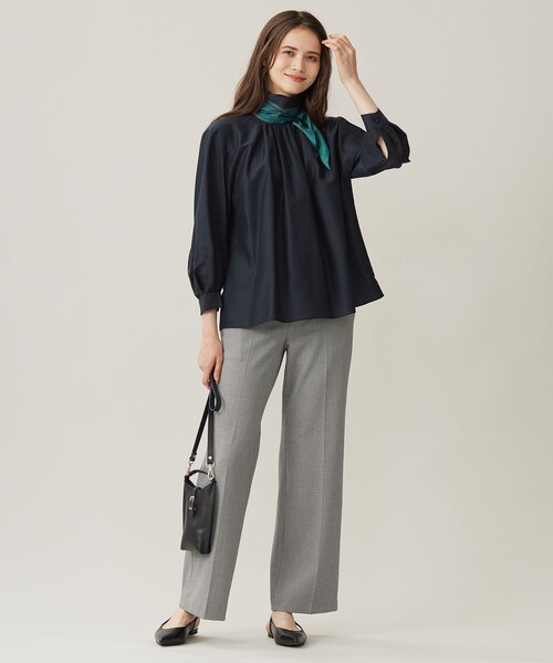 自由区（ジユウク） ブラウス シャツ シアーエンブロイダリープル