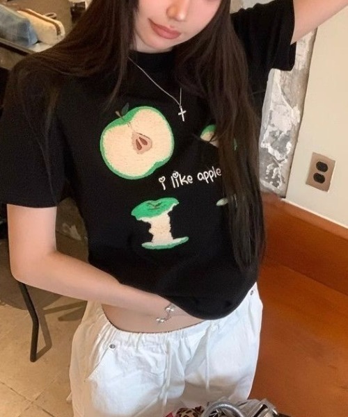 45Rお手前頂戴ブル刺繍の90845星Tシャツ: WOMEN｜45R