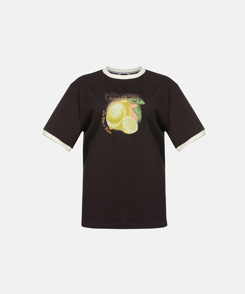 tシャツ 「メトロシティ」レモンプリントTシャツ デザイン 半袖 レディース