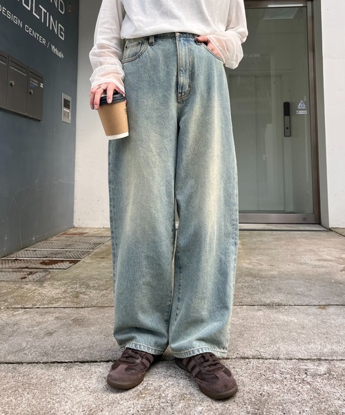 パンツ デニム ジーンズ 「OLIVER」vintagedenimワイドストレート レディース