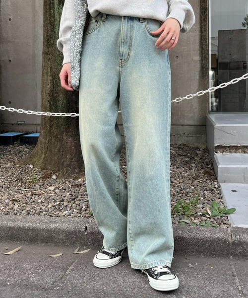 パンツ デニム ジーンズ 「OLIVER」vintagedenimワイドストレート レディース