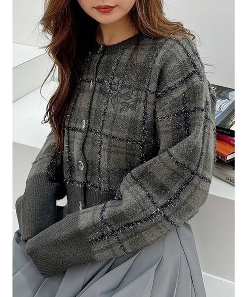 MERCURYDUO（マーキュリーデュオ） カーディガン エンブロイダリーラメ