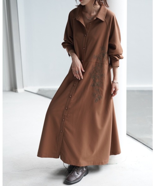 ワンピース u HUG.U（ハグユー） ワンピース 刺繍シャツワンピース : ZOZOTOWN Yahoo