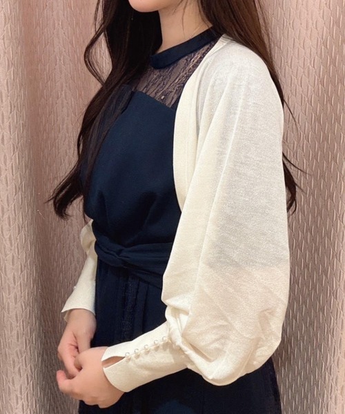 カーディガン 「Cupid Heart」結婚式用！ショート丈ニットボレロ レディース Cupid Heart カーディガン 「Cupid Heart」結婚式用！ショート丈