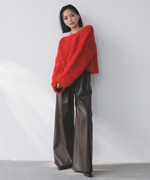 anuans ニット セーター スーリーアルパカショートニットプル