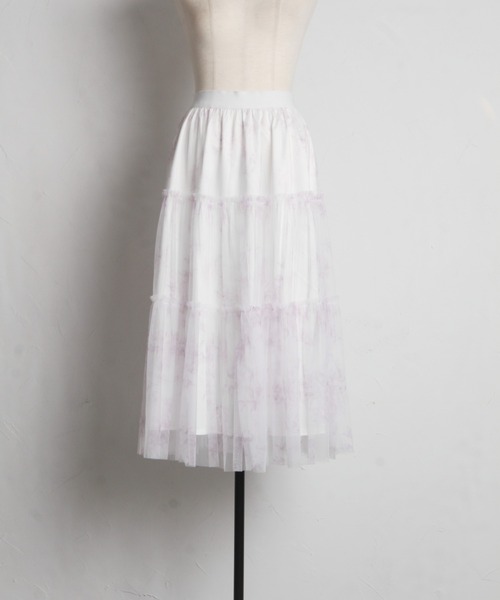 tocco closet スカート フラワープリントチュールフリル