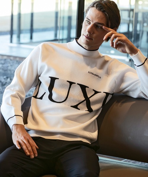 セーター ニット LUXEAKMPLUS(リュクスエイケイエムプラス)ゴルフ ビックロゴモックネックニット メンズ | LUXE AKM PLUS