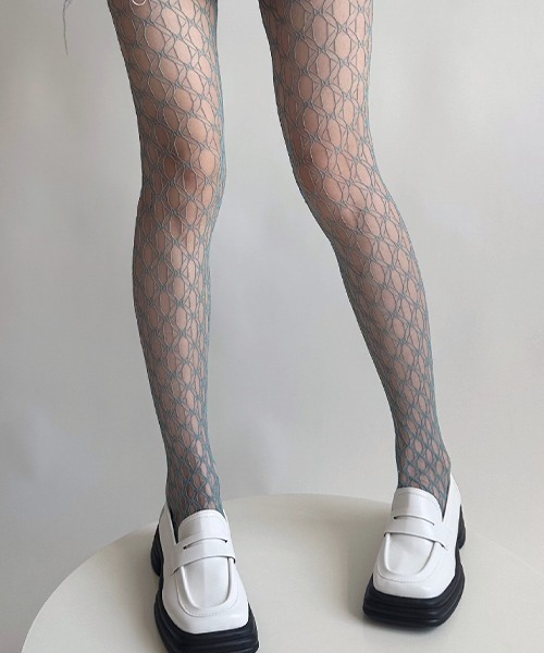 KAN　LA PERLA Complice XP ベージュタイツ セット売 c.u.l タイツ ジオメトリック柄 カラー網タイツ ストッキング