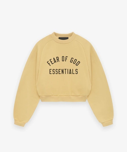 トレーナー スウェット Fear of God ESSENTIALS/FOG エッセンシャルズ/FLEECE CROPED CREWNECK レディー