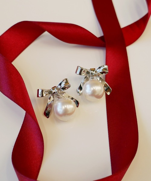 LOVE BY e.m.（ラブバイイーエム） ピアス リボンパールピアス