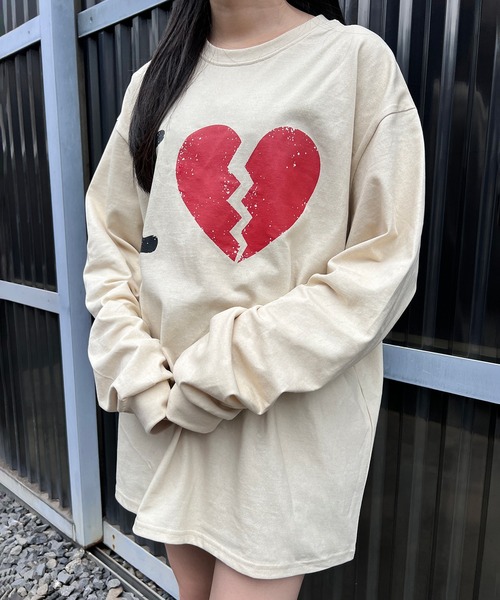 tempus ロングTシャツ ドンヘ ウニョク着用 B.A.D ピンク troislapins うさぎワッペン長袖Tシャツ(140～160)(140cm ピンク