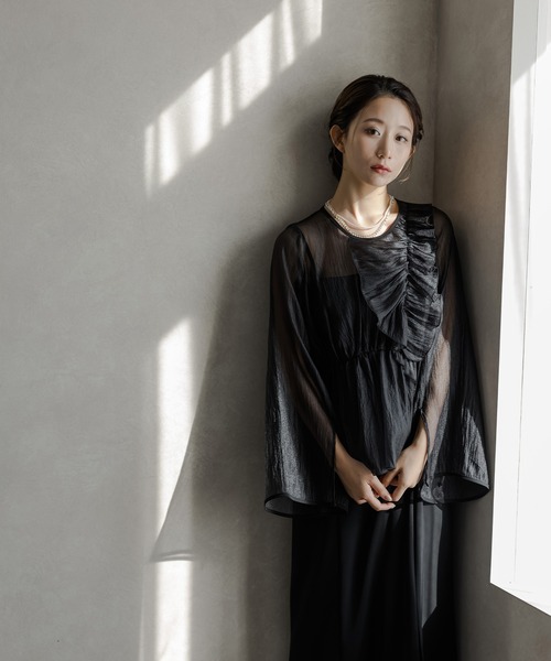 epic day　エピックデイ　楊柳フリルトップス＆キャミソールドレス birei ドレス 楊柳フリルトップス＆キャミソールドレス : ZOZOTOWN