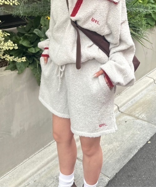 nemne パンツ 「keel」ブークレニットショートパンツセットアップ