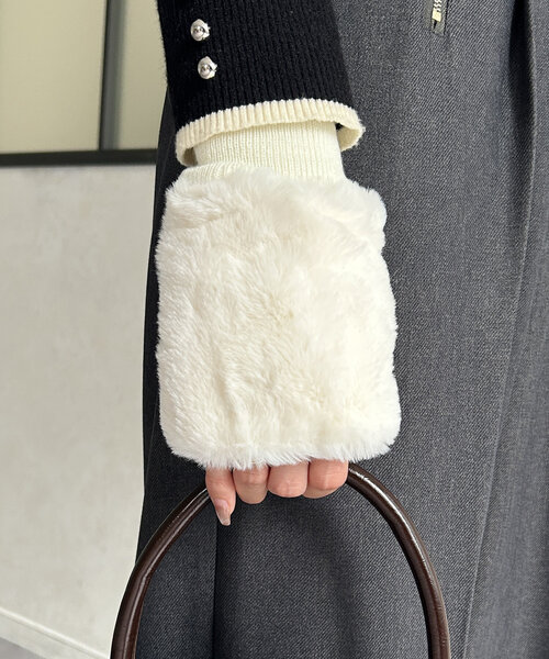 Thevon（ゼヴォン） フェイクラビットファーハンドウォーマー