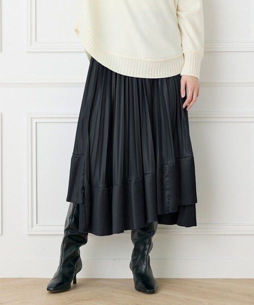 INED スカート イレギュラーヘムプリーツスカート : ZOZOTOWN Yahoo!店  