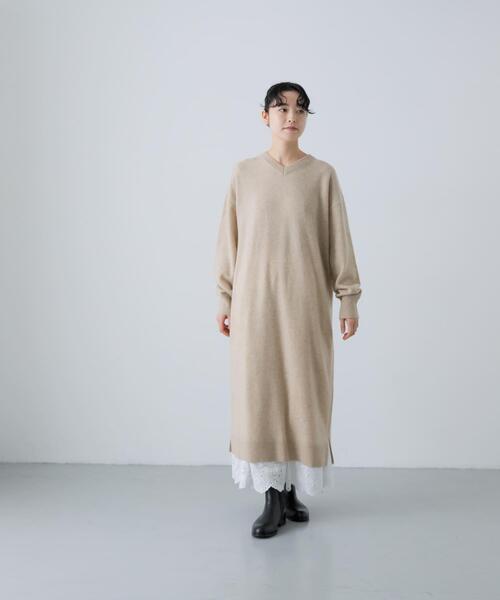 かぐれ ワンピース Vネックウールニットワンピース : ZOZOTOWN Yahoo