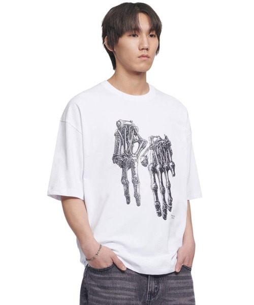 tシャツ A'GEM/9 × .kom 「NOMANUAL/ノーマニュアル」 ROBOTIC HAND NM T-SHIRT/ロボティック ハンド N