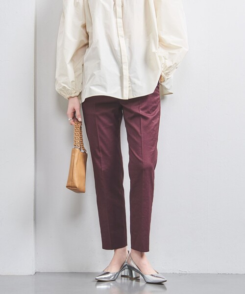 UNITED ARROWS スラックス パンツ シャイニー スリム レディース