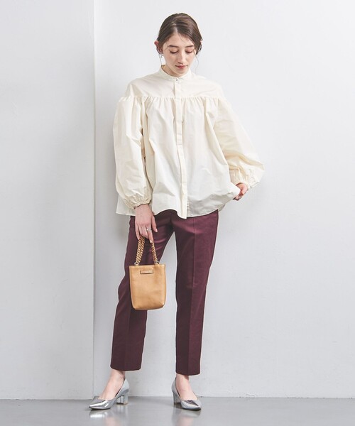 UNITED ARROWS スラックス パンツ シャイニー スリム レディース