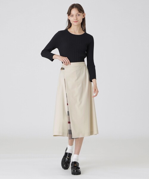 BLUE LABEL CRESTBRIDGE サイロスパンストレッチスカート BLUE LABEL CRESTBRIDGE スカート サイロスパンクリアツイル