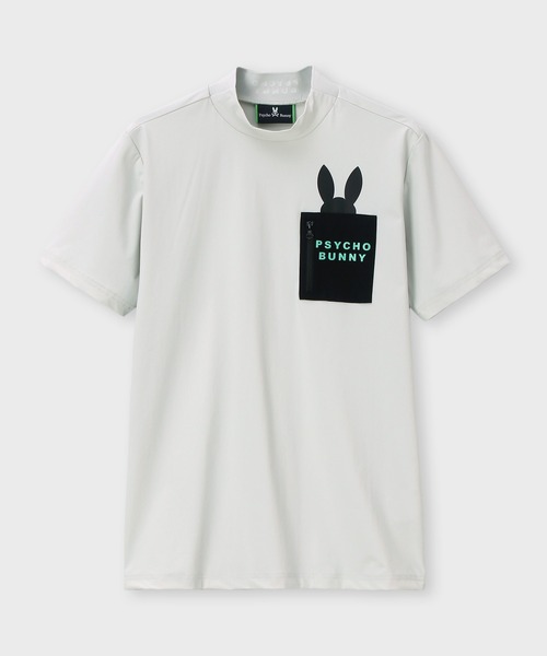 Psycho Bunny tシャツ 「GOLF」 ポケットバニー モックネックT