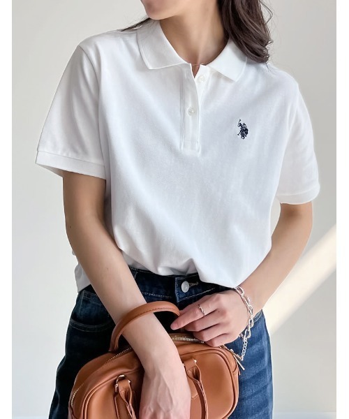 美品　The Scotty House 刺繍ポロシャツ ホワイト 新品タグ付き U.S. POLO ASSN. tシャツ 「U.S. ASSN.」「別注」鹿の子刺繍