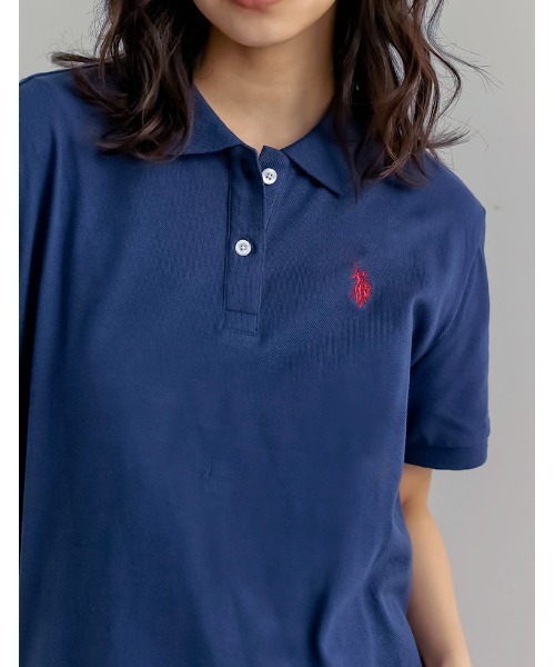 新品　POLO ポロシャツ　USサイズS お洒落なブルー　YOOX 輸入 Amazon | U.S. Polo Assnによるメタリックプリントポロ