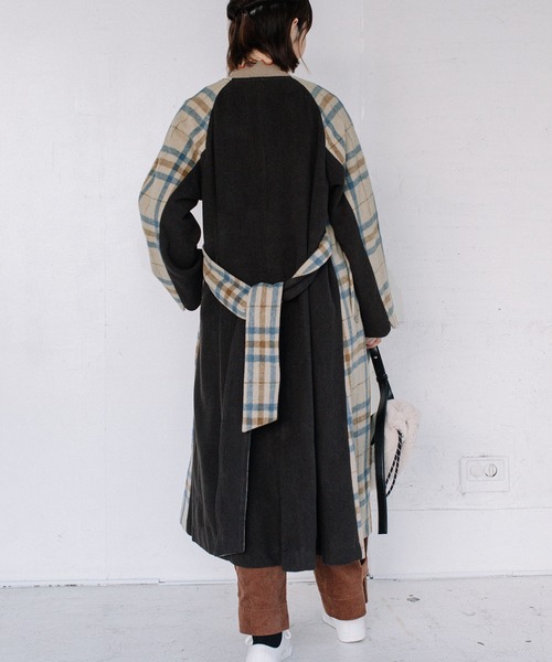 「POU DOU DOU」 ノーカラーコート 3 ベージュ レディース_画像4