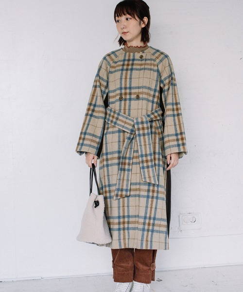 「POU DOU DOU」 ノーカラーコート 3 ベージュ レディース_画像8