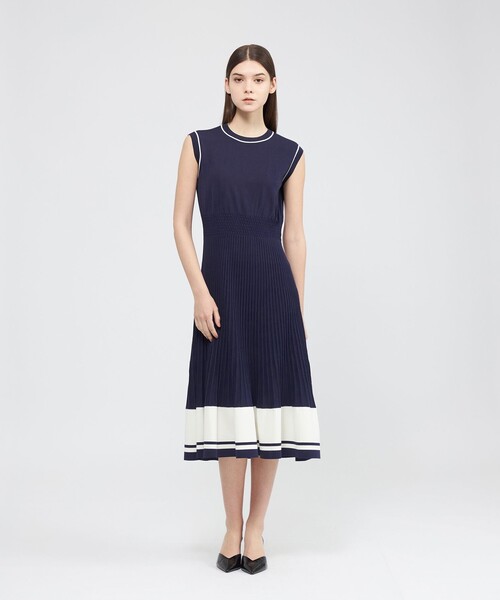 EPOCA コットンボーダー ニットワンピース EPOCA ワンピース コットンボーダー ニットワンピース