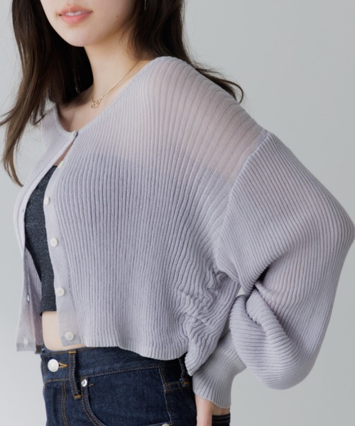 セニー　クロップドシアーカーディガン cropped sheer cardigan（クロップドシアーカーディガン