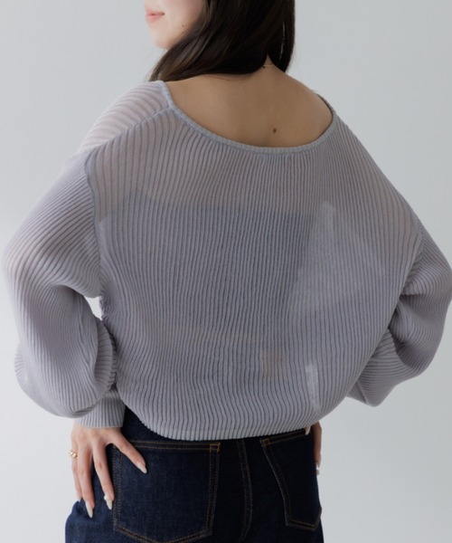 カーディガン cropped sheer cardigan（クロップドシアー