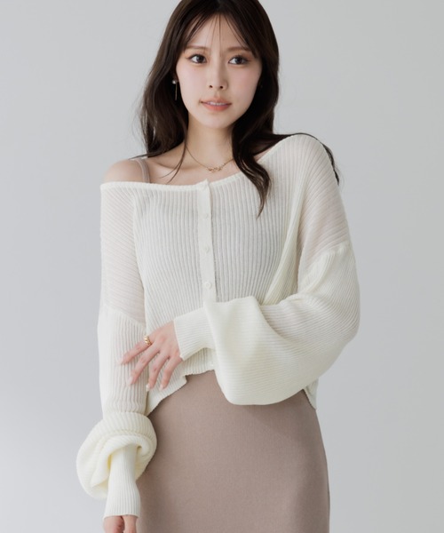 カーディガン cropped sheer cardigan（クロップドシアー