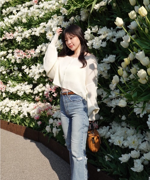 カーディガン cropped sheer cardigan（クロップドシアー