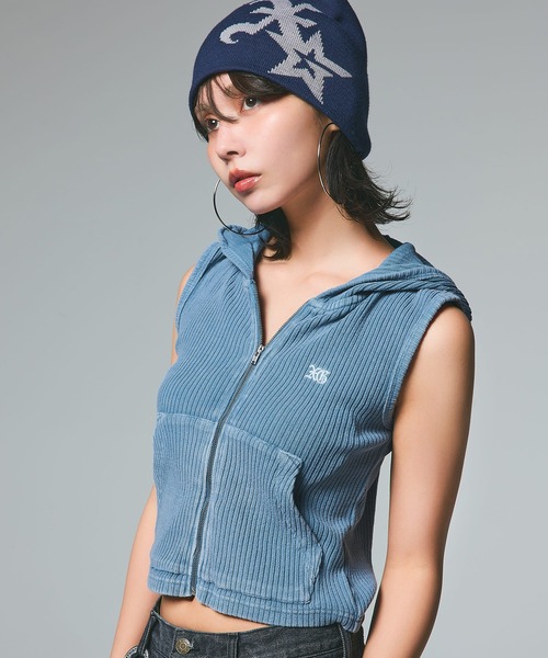 パーカー FADED ZIP UP HOODIE レディース